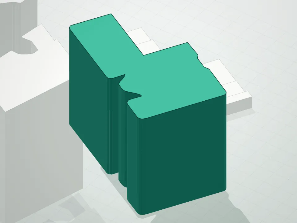 3D massing drawing of 515 West 18th Street, Manhattan, and neighboring buildings